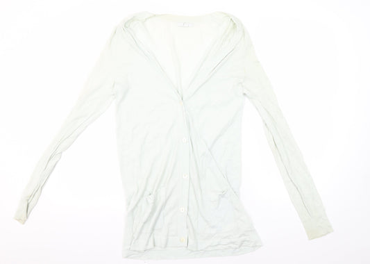 Gap Women's Ivory V-Neck Cardigan, M, Button Accents