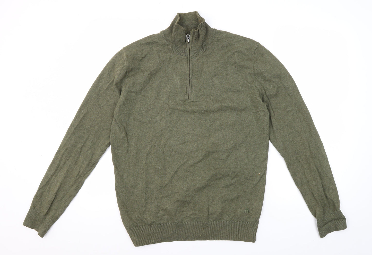 Mens UK Size S French Connection Green Half Zip Sweatshirt