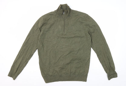 Mens UK Size S French Connection Green Half Zip Sweatshirt