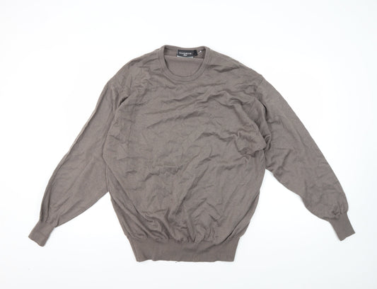 Glenmuir Men's Brown Merino Wool Pullover Jumper L