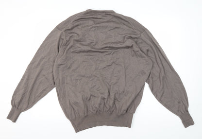 Glenmuir Men's Brown Merino Wool Pullover Jumper L
