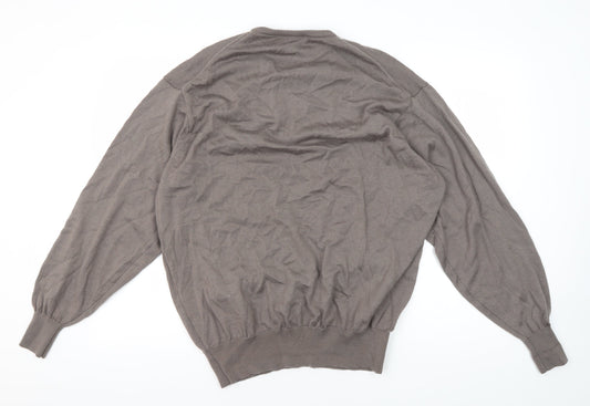 Glenmuir Men's Brown Merino Wool Pullover Jumper L
