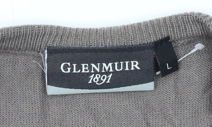 Glenmuir Men's Brown Merino Wool Pullover Jumper L