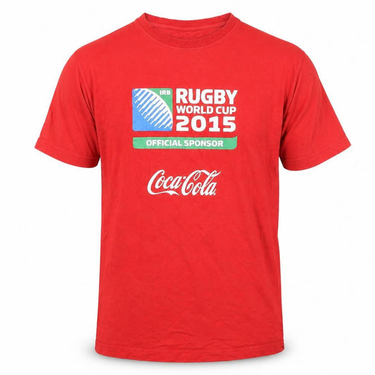 Front view of Coca-Cola Rugby World Cup 2015 Red T-Shirt Medium