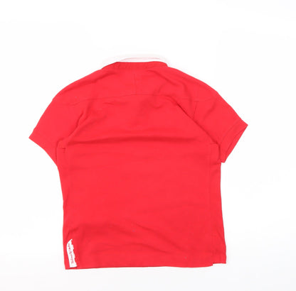 Umbro Boys Red Polo Shirt SB Sports Football Top