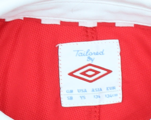 Umbro Boys Red Polo Shirt SB Sports Football Top