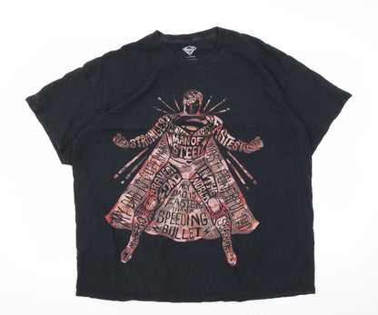 Superman Men's XL Black Graphic T-Shirt
