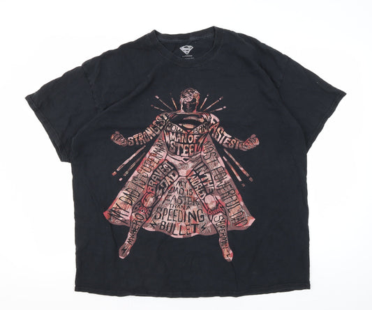 Superman Men's XL Black Graphic T-Shirt