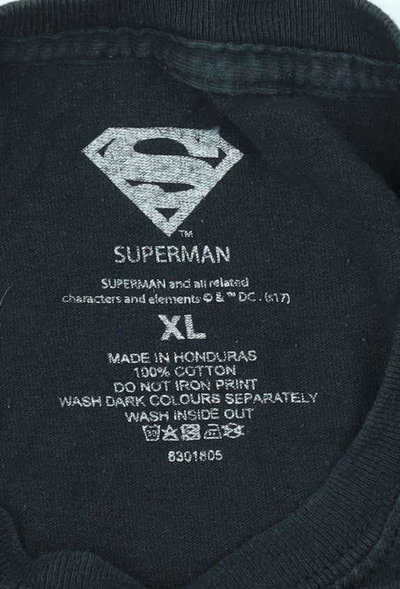 Superman Men's XL Black Graphic T-Shirt