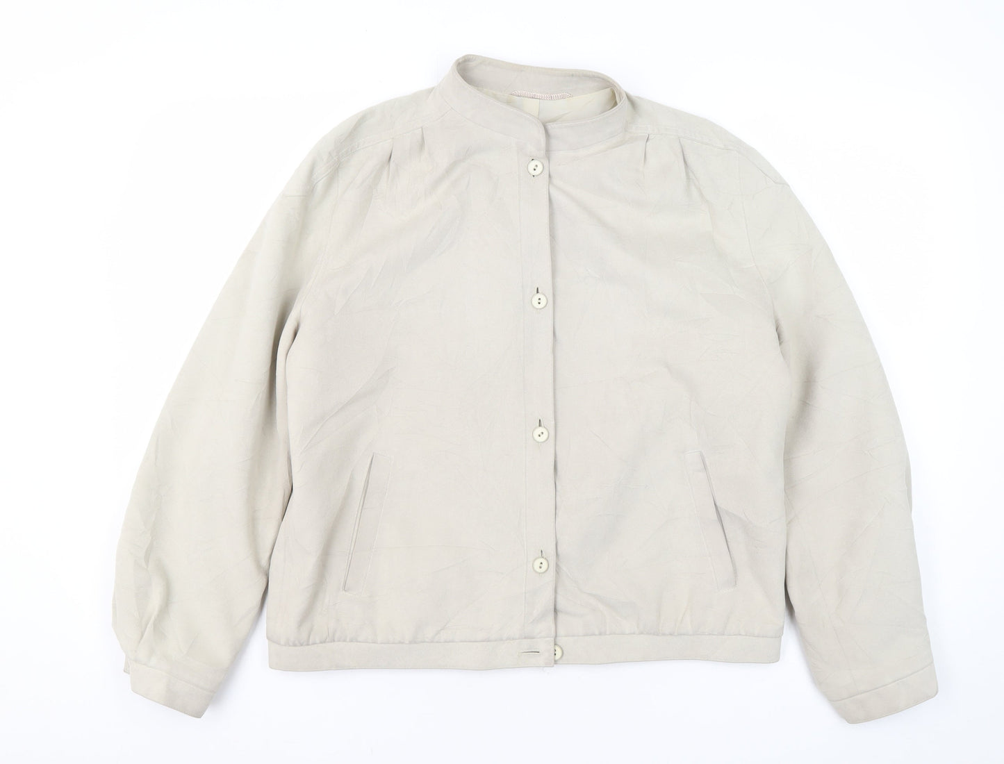 Womens UK Size 14 St Michael Beige Bomber Jacket