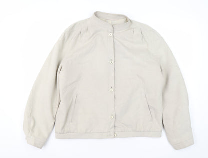 Womens UK Size 14 St Michael Beige Bomber Jacket