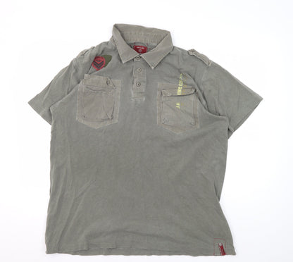Jack & Jones Men's Green XL Vintage Denim Polo Shirt