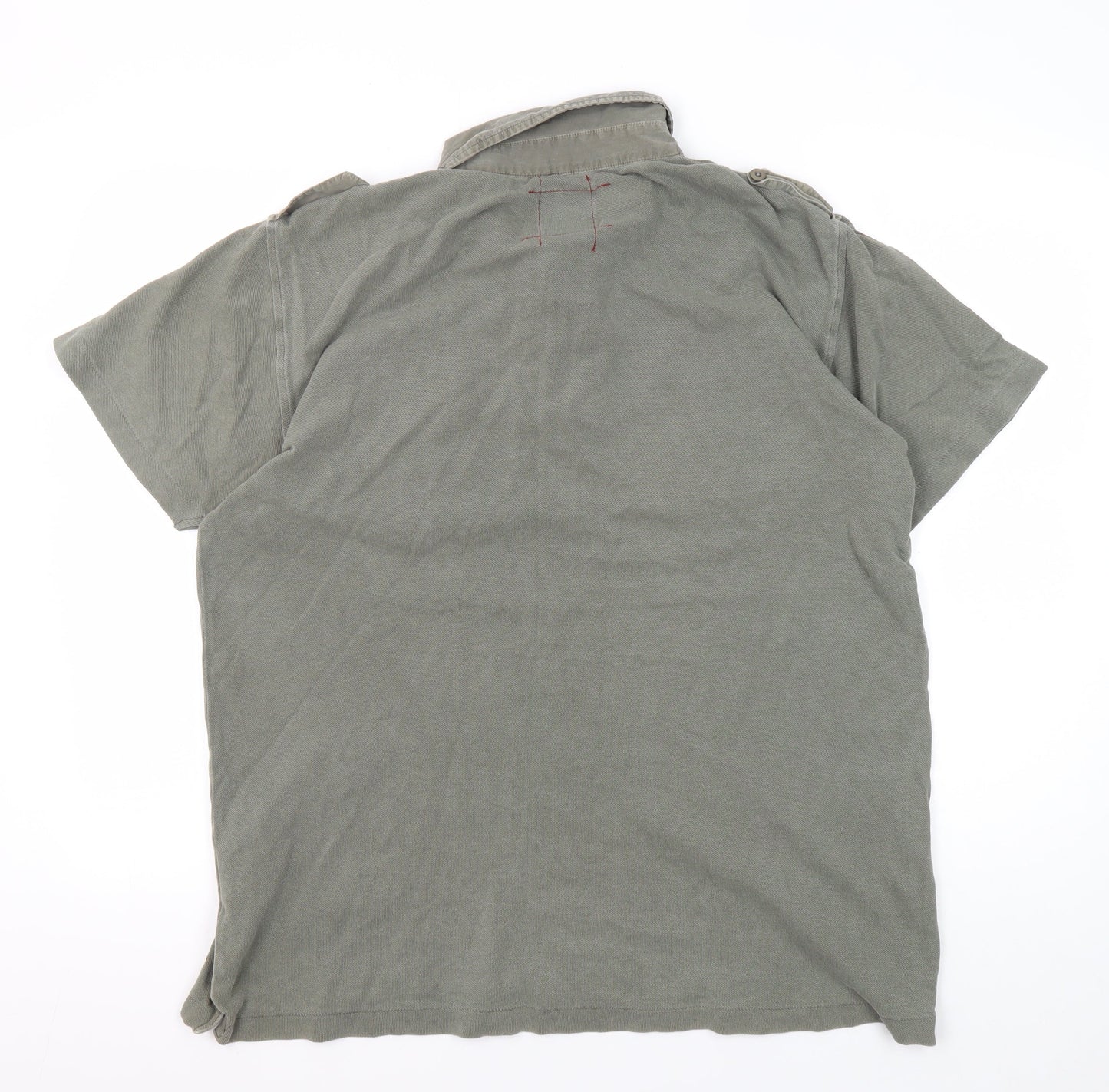 Jack & Jones Men's Green XL Vintage Denim Polo Shirt