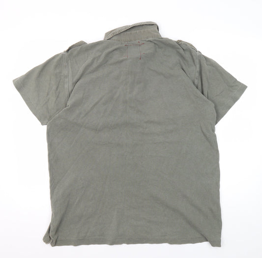 Jack & Jones Men's Green XL Vintage Denim Polo Shirt