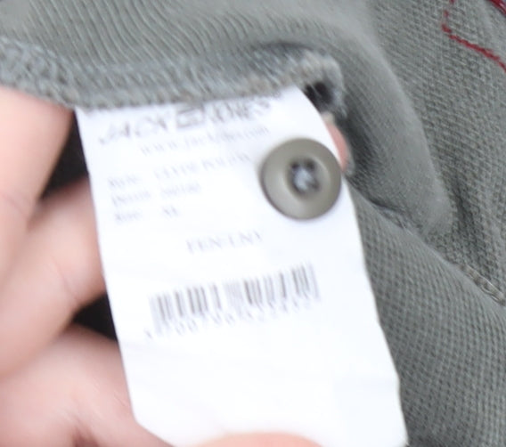 Jack & Jones Men's Green XL Vintage Denim Polo Shirt