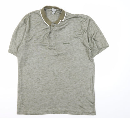 Bench Men's Green Cotton Blend Polo Shirt Size L