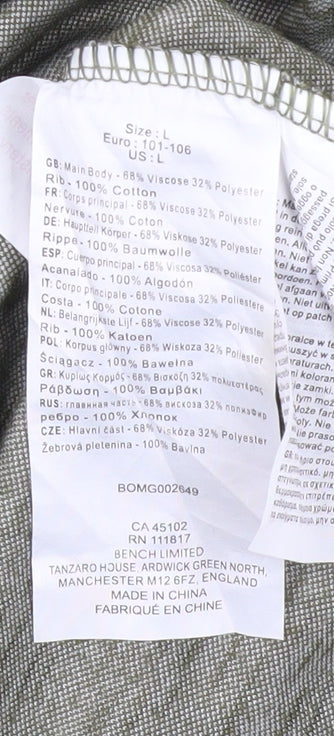 Bench Men's Green Cotton Blend Polo Shirt Size L