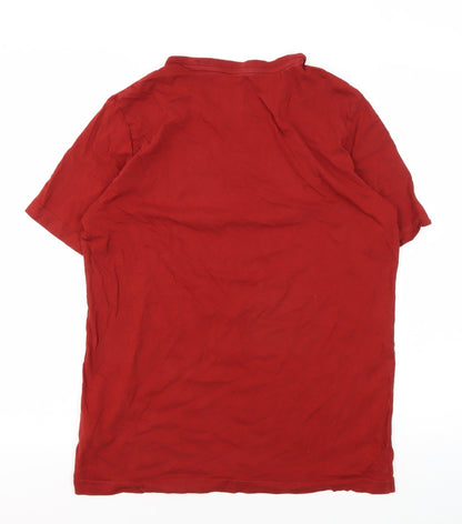 Puma Men's Red Graphic Crew Neck T-Shirt, Size L