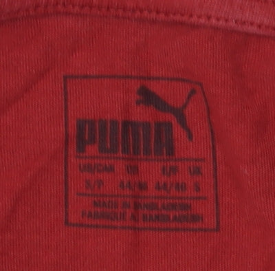 Puma Men's Red Graphic Crew Neck T-Shirt, Size L