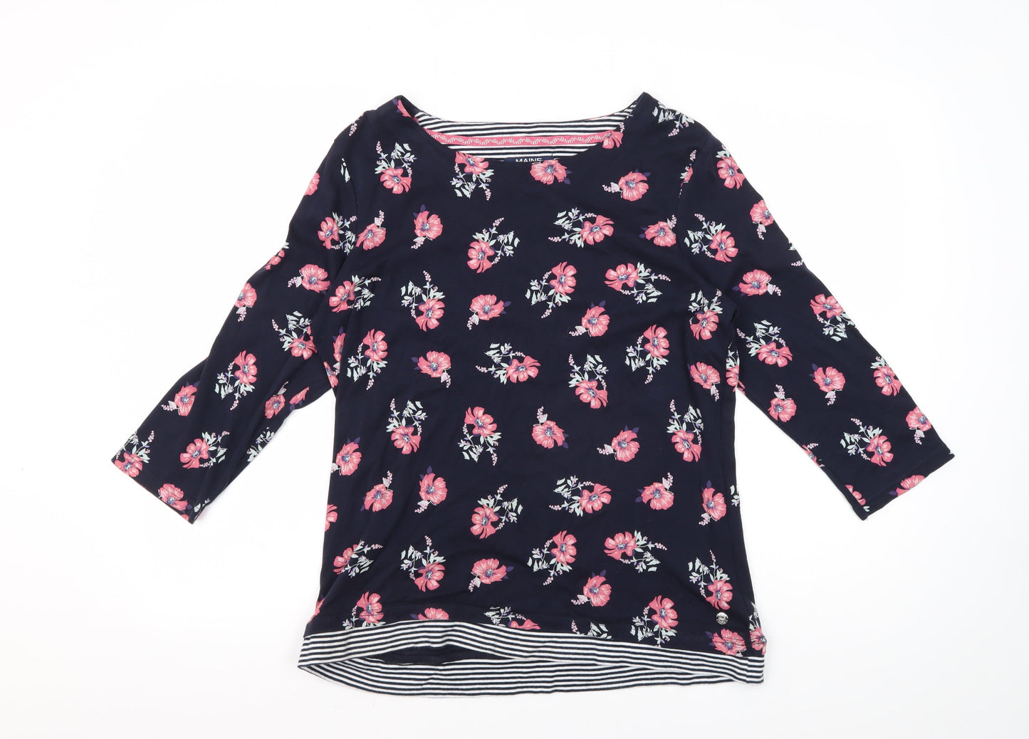 Maine Women's Blue Floral T-Shirt Size 16
