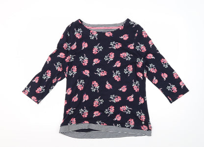 Maine Women's Blue Floral T-Shirt Size 16