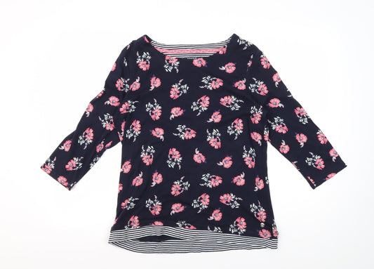 Maine Women's Blue Floral T-Shirt Size 16