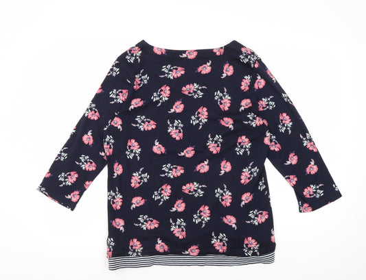 Maine Women's Blue Floral T-Shirt Size 16