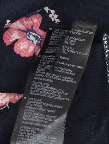 Maine Women's Blue Floral T-Shirt Size 16