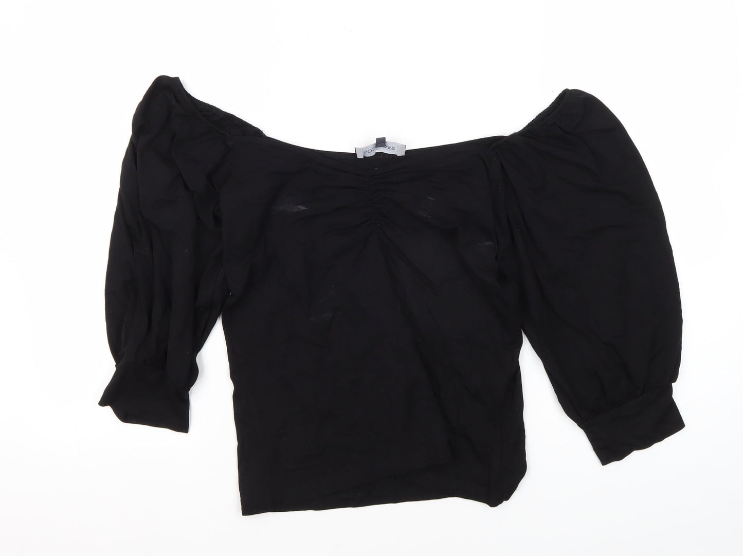 Womens UK Size 14 SOSANDAR Black Basic Blouse