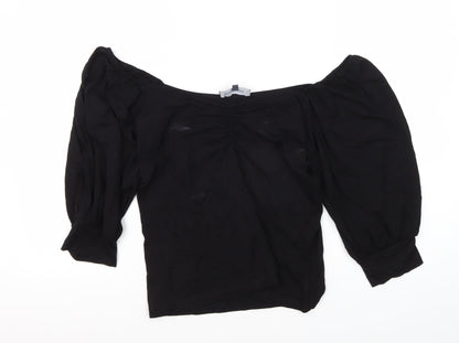 Womens UK Size 14 SOSANDAR Black Basic Blouse