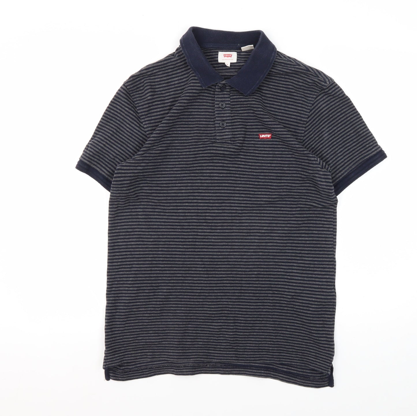 Levi's Men's Blue Striped Polo Shirt S