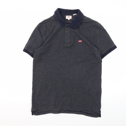 Levi's Men's Blue Striped Polo Shirt S