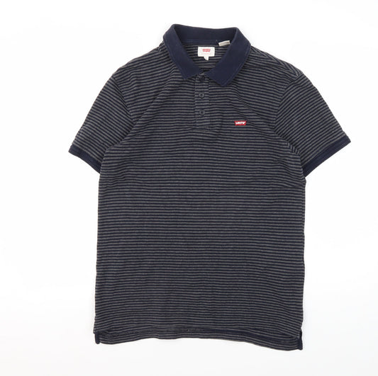 Levi's Men's Blue Striped Polo Shirt S