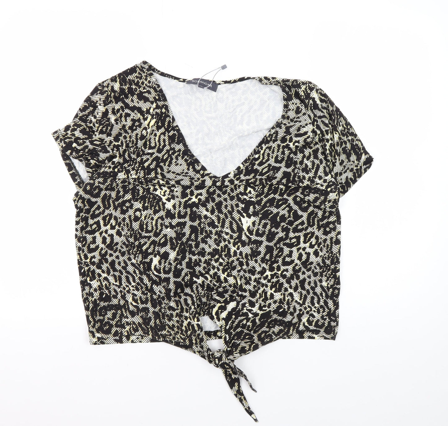 Womens UK Size 16 Sosandar Multicoloured Cropped Blouse