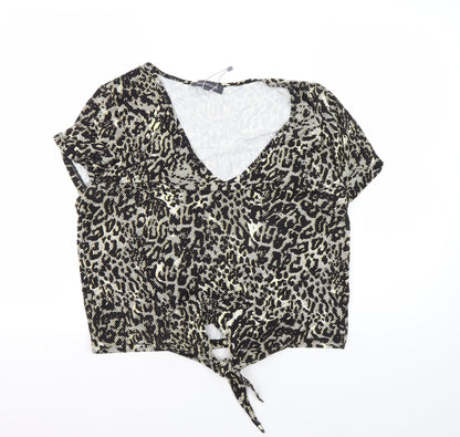 Womens UK Size 16 Sosandar Multicoloured Cropped Blouse