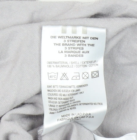 Adidas Men's Grey Striped Polo Shirt, Size M