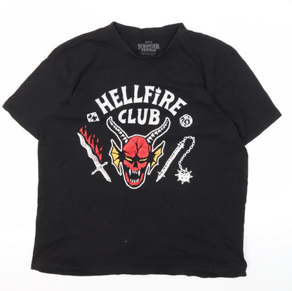 Netflix Stranger Things 2XL Black Hellfire T-Shirt Unisex