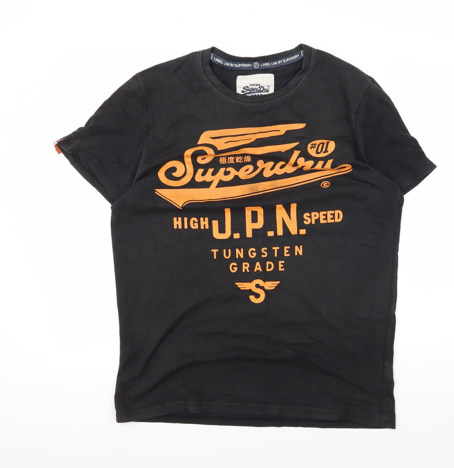 Superdry Men's Black Vintage T-Shirt L, Graphic Logo