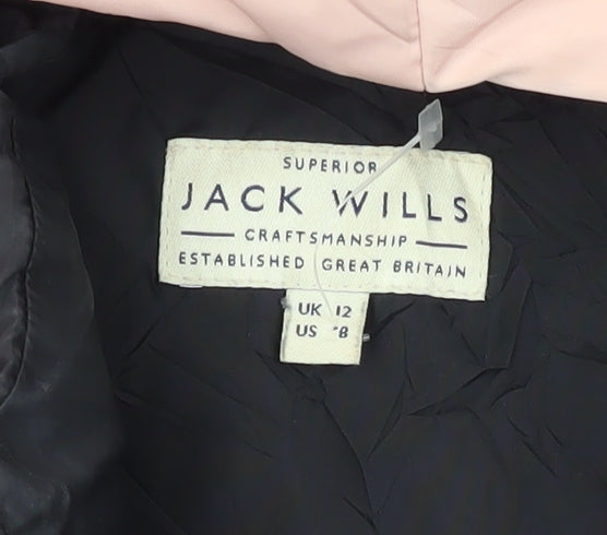 Womens UK Size 12 Jack Wills Pink Puffer Jacket