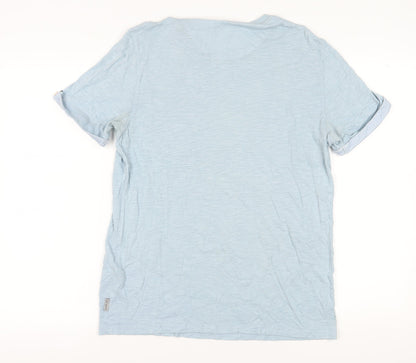 Ted Baker Men's Blue Modal Cotton Crew T-Shirt Medium