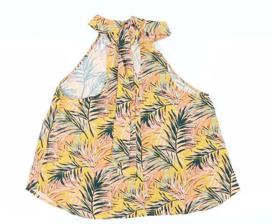 Womens UK Size 14 Apricot Multicoloured Tunic Blouse