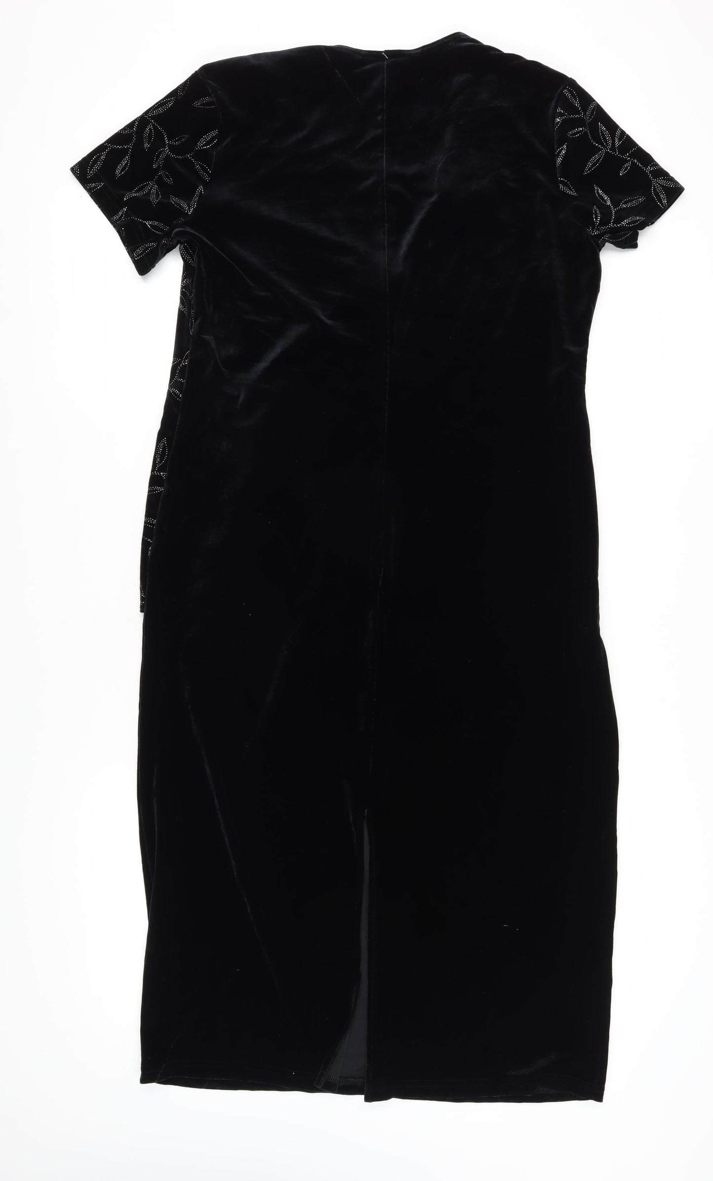 Kathie Lee Women Black Velvet Sheath Dress Large
