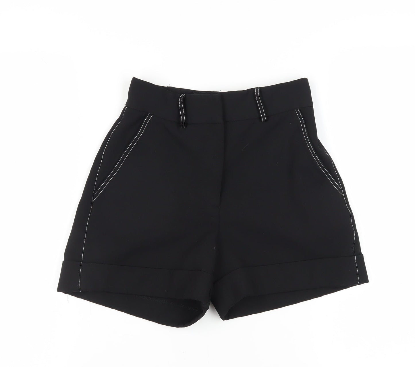 River Island Women's Black Chino Shorts, Size 6, Casual Wear