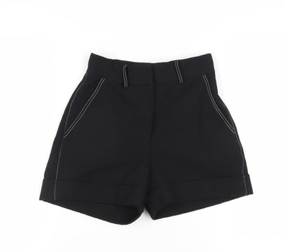 River Island Women's Black Chino Shorts, Size 6, Casual Wear