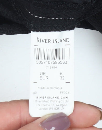 River Island Women's Black Chino Shorts, Size 6, Casual Wear