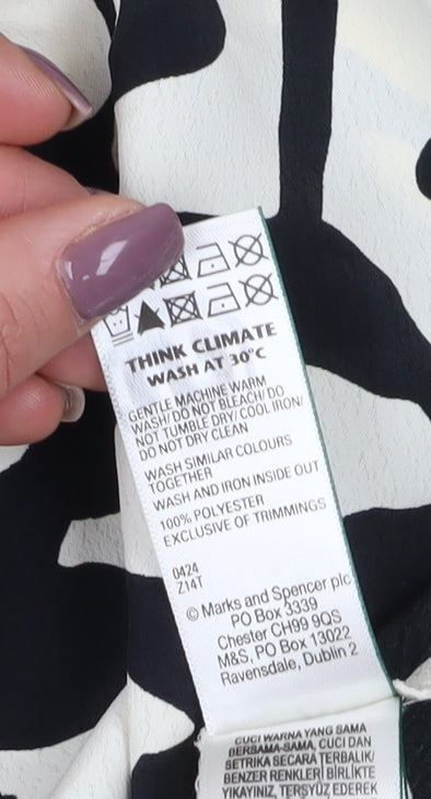 Marks and Spencer Women's Floral Dress Black Ivory