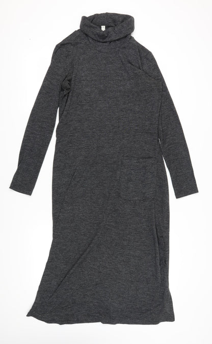 Warehouse Women Grey Shift Midi Dress Size 12
