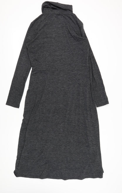 Warehouse Women Grey Shift Midi Dress Size 12
