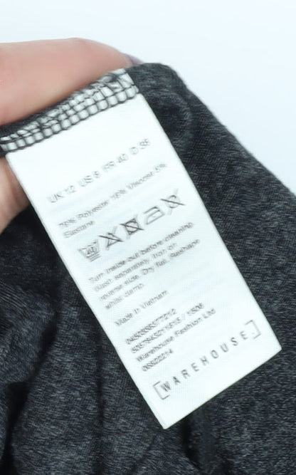 Warehouse Women Grey Shift Midi Dress Size 12