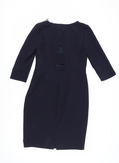 Zara Basic Women's Black L Shift Dress, 3/4 Sleeve